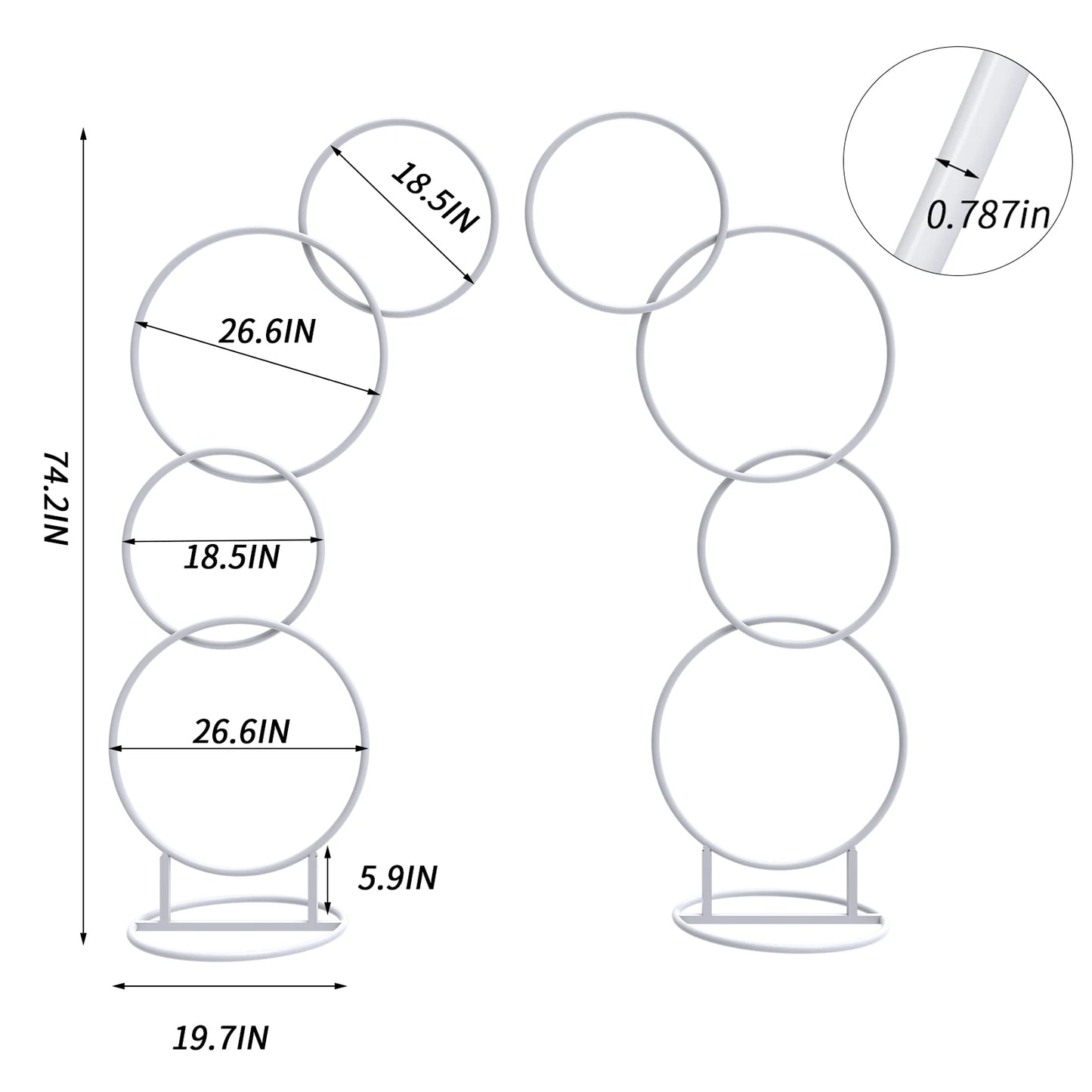 Round Arch White Metal Circle Backdrop Stand