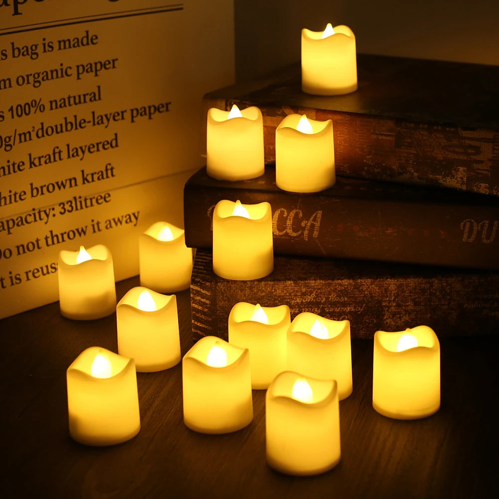 12/24Pcs Flameless LED Candle Battery Operated Flickering Candle