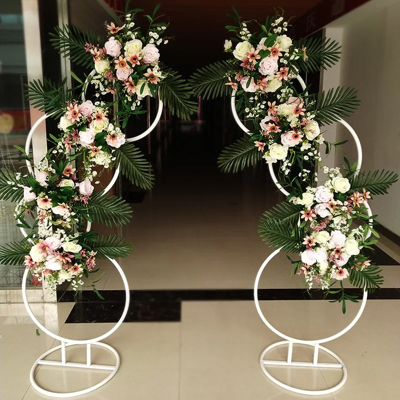 Round Arch White Metal Circle Backdrop Stand