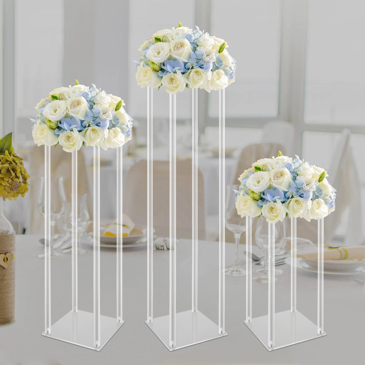 3 Pcs Acrylic Flower Display Stand