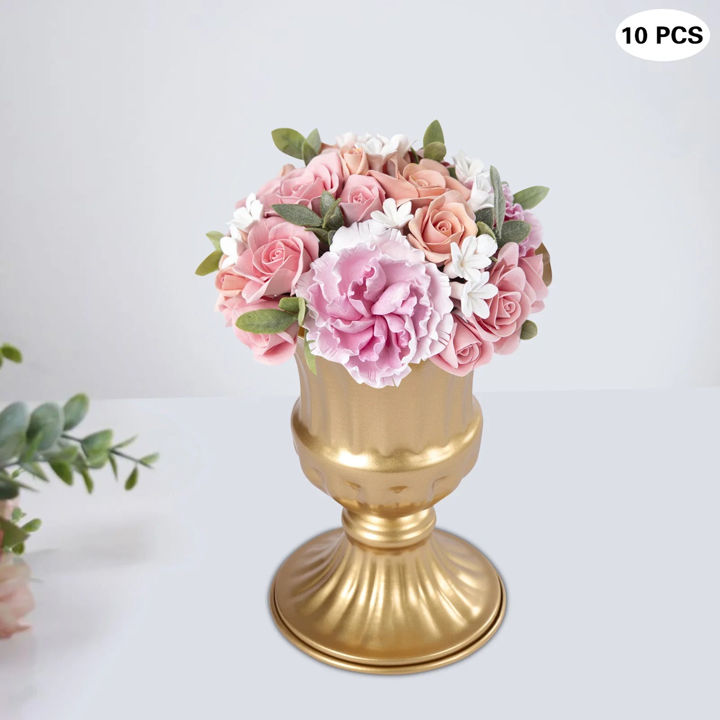 10 Pcs-Metal Flower Arrangements Vases for Wedding Table Centerpiece