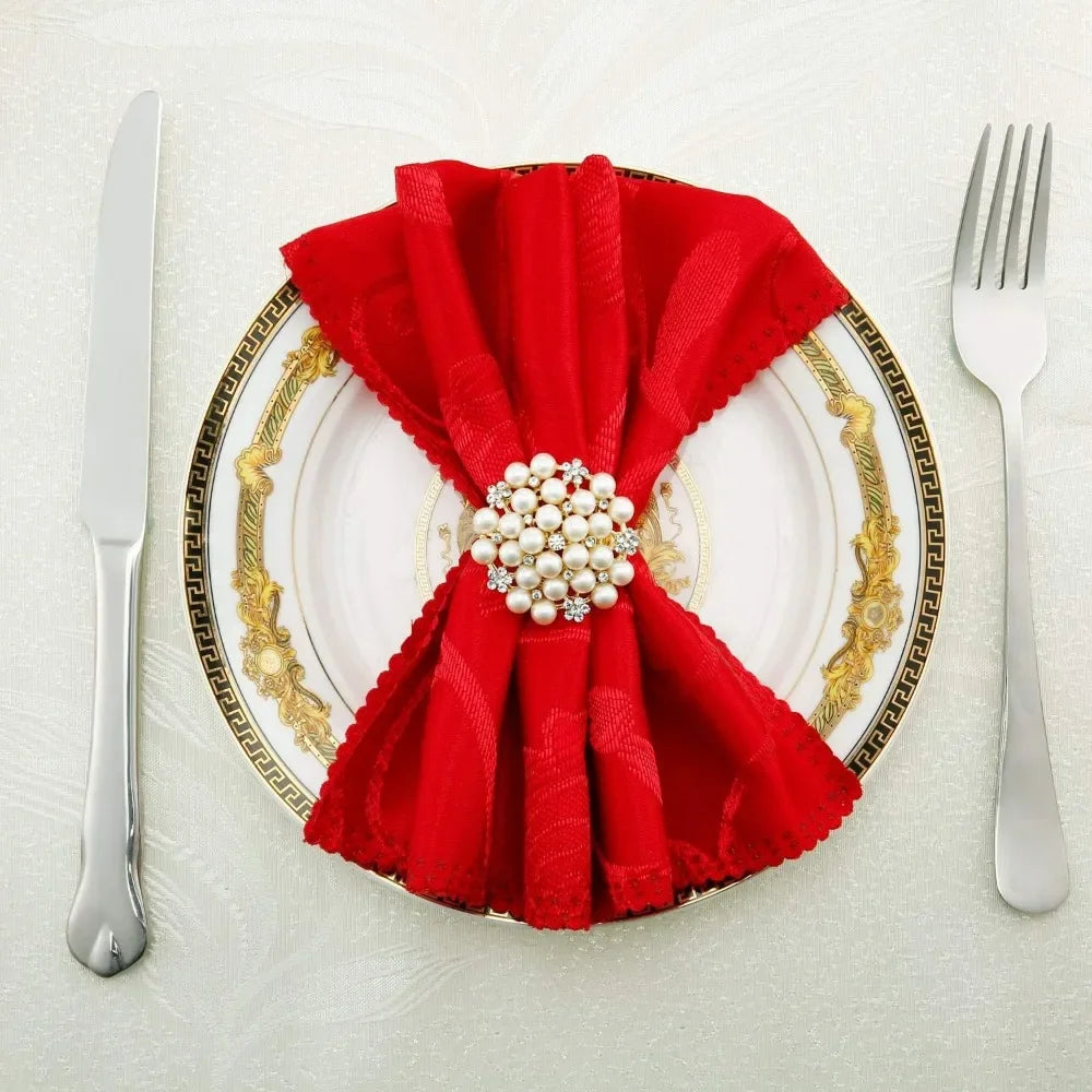 72 Pcs Gold Buckles Rhinestone Bling Round Napkin Holders