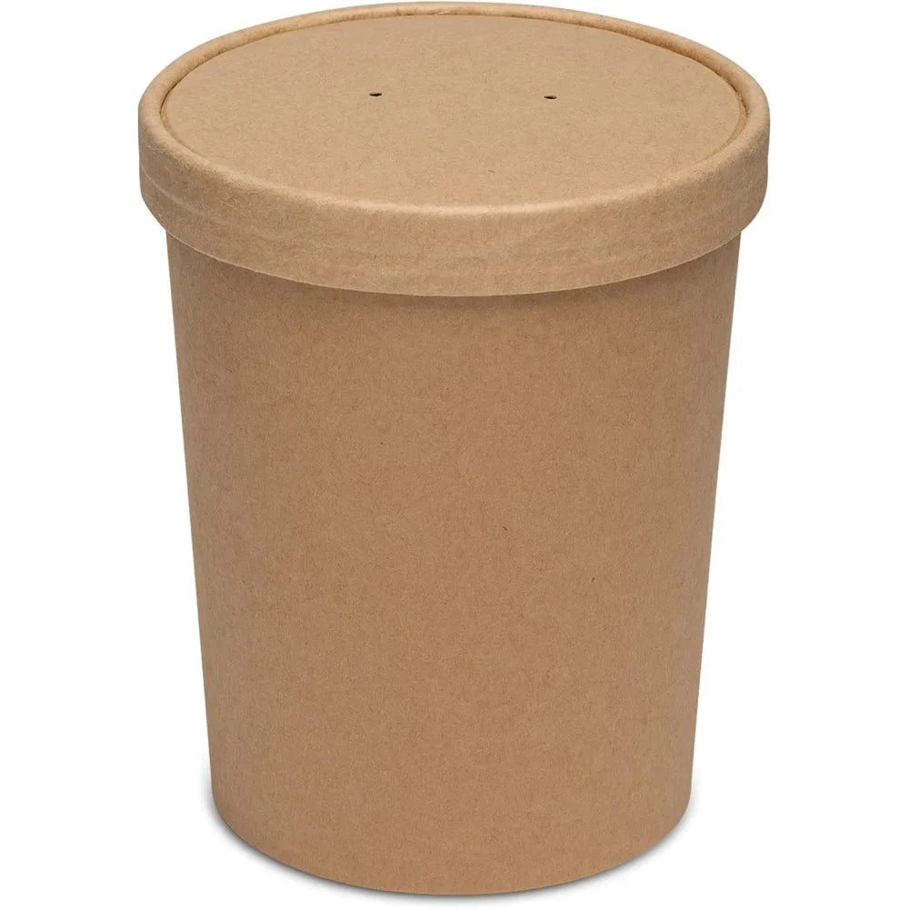 200-32 oz. Paper Food Containers W/ Vented Lids