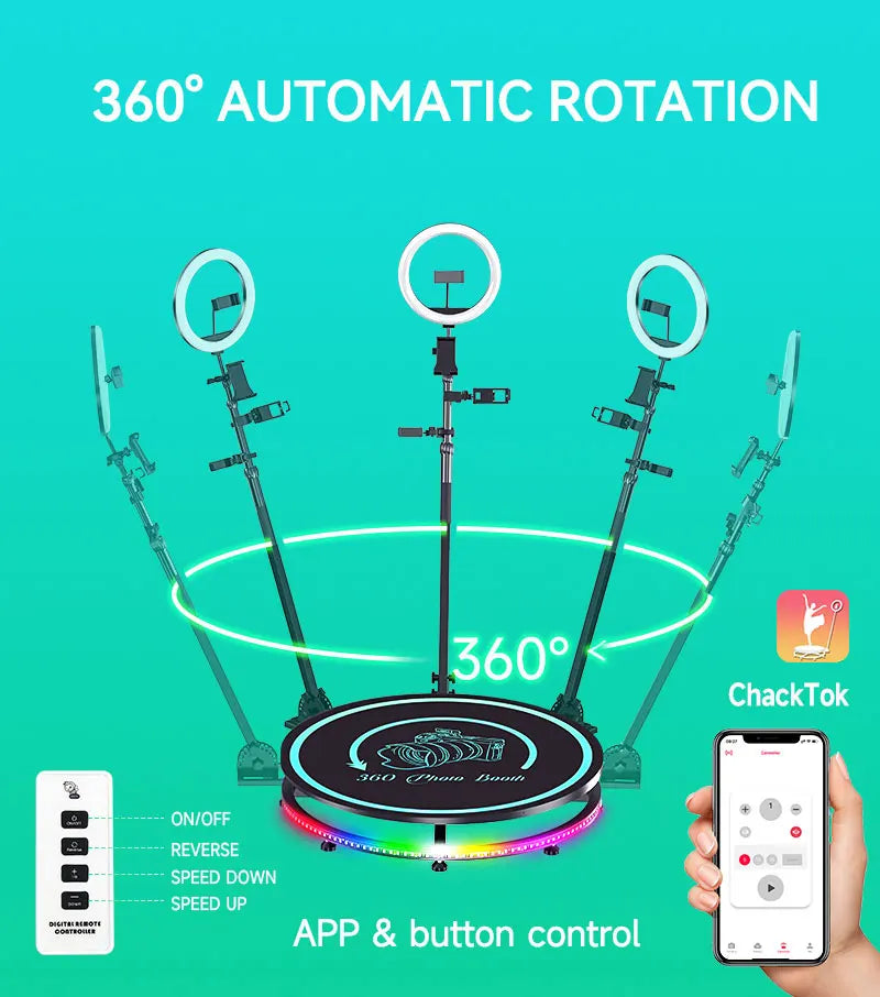 2024 NEW 360 Automatic Photo Booth w/ Remote