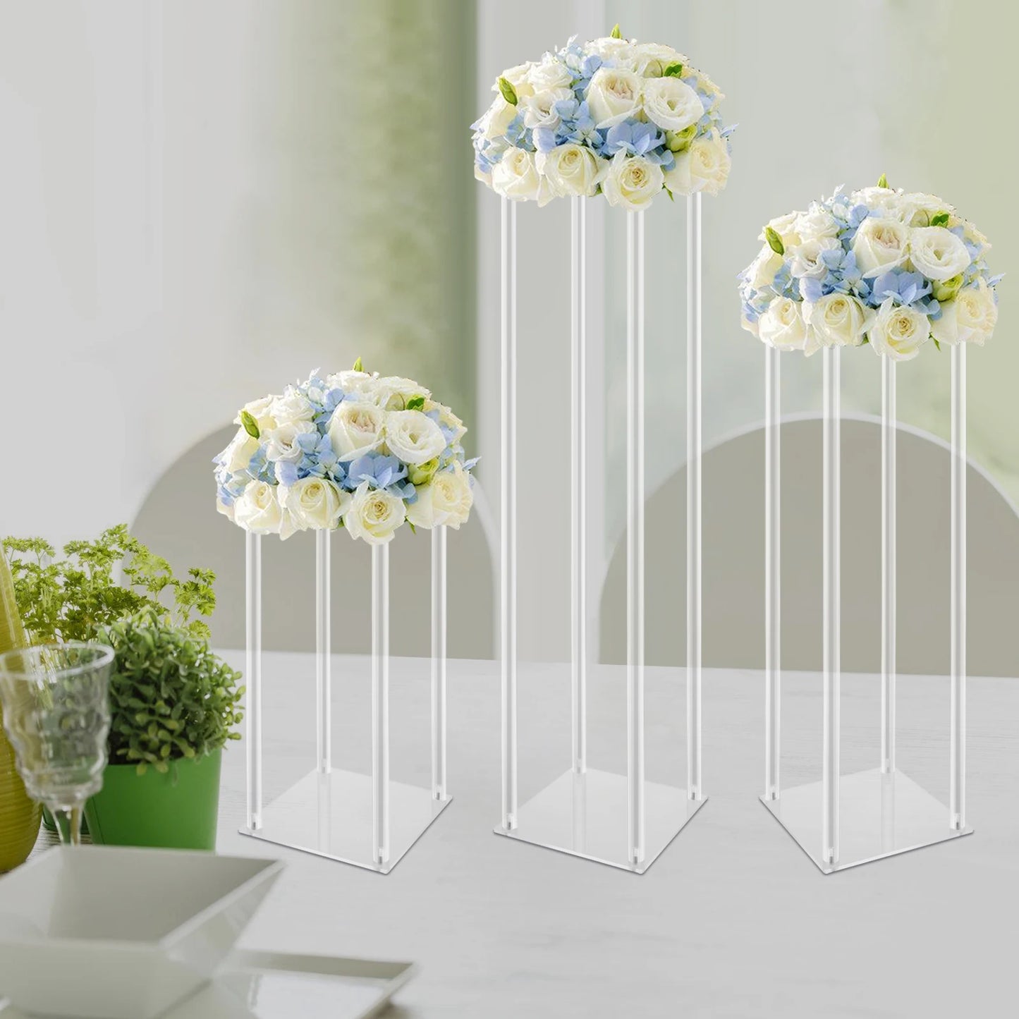 3 Pcs Acrylic Flower Display Stand