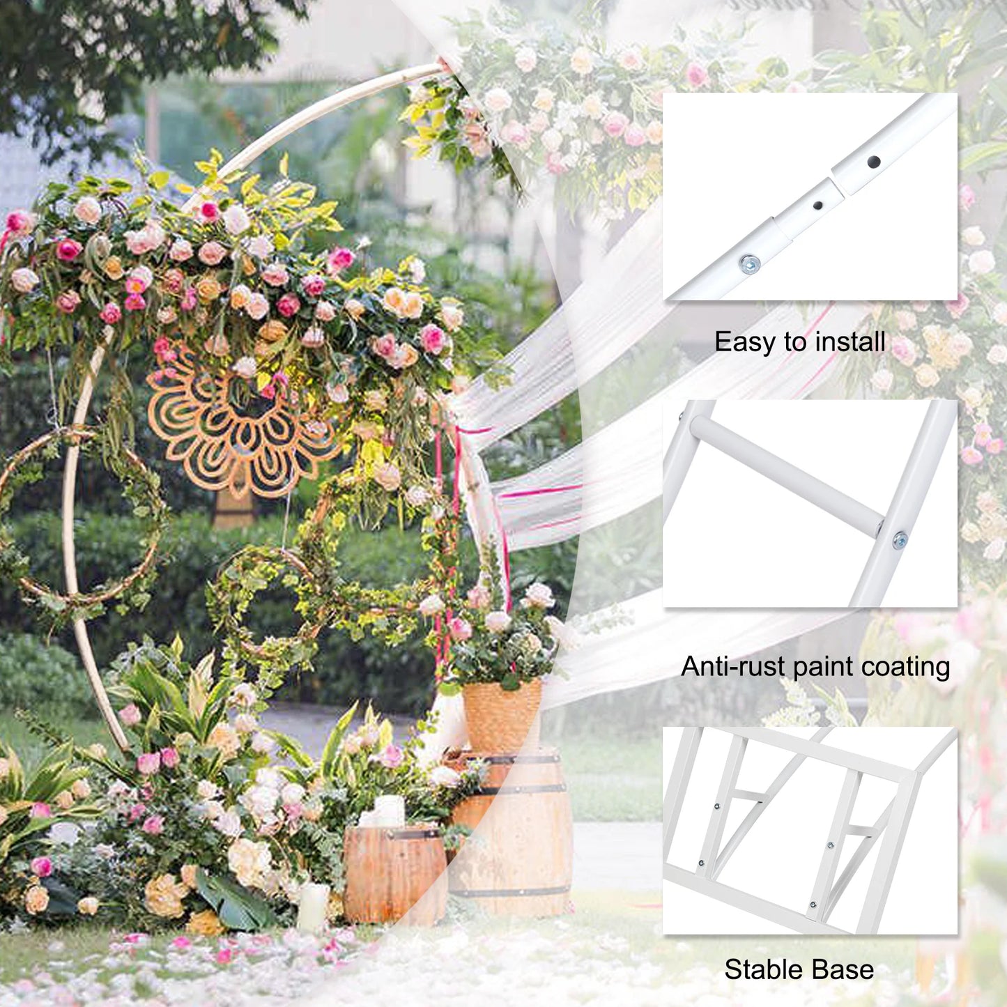 Large Round Metal Backdrop Stand Wedding Archway