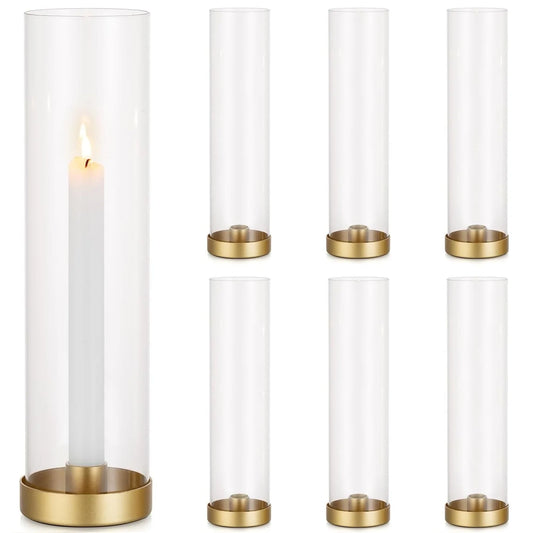 6 Pcs Glass Candle Holders Great For Party Decor