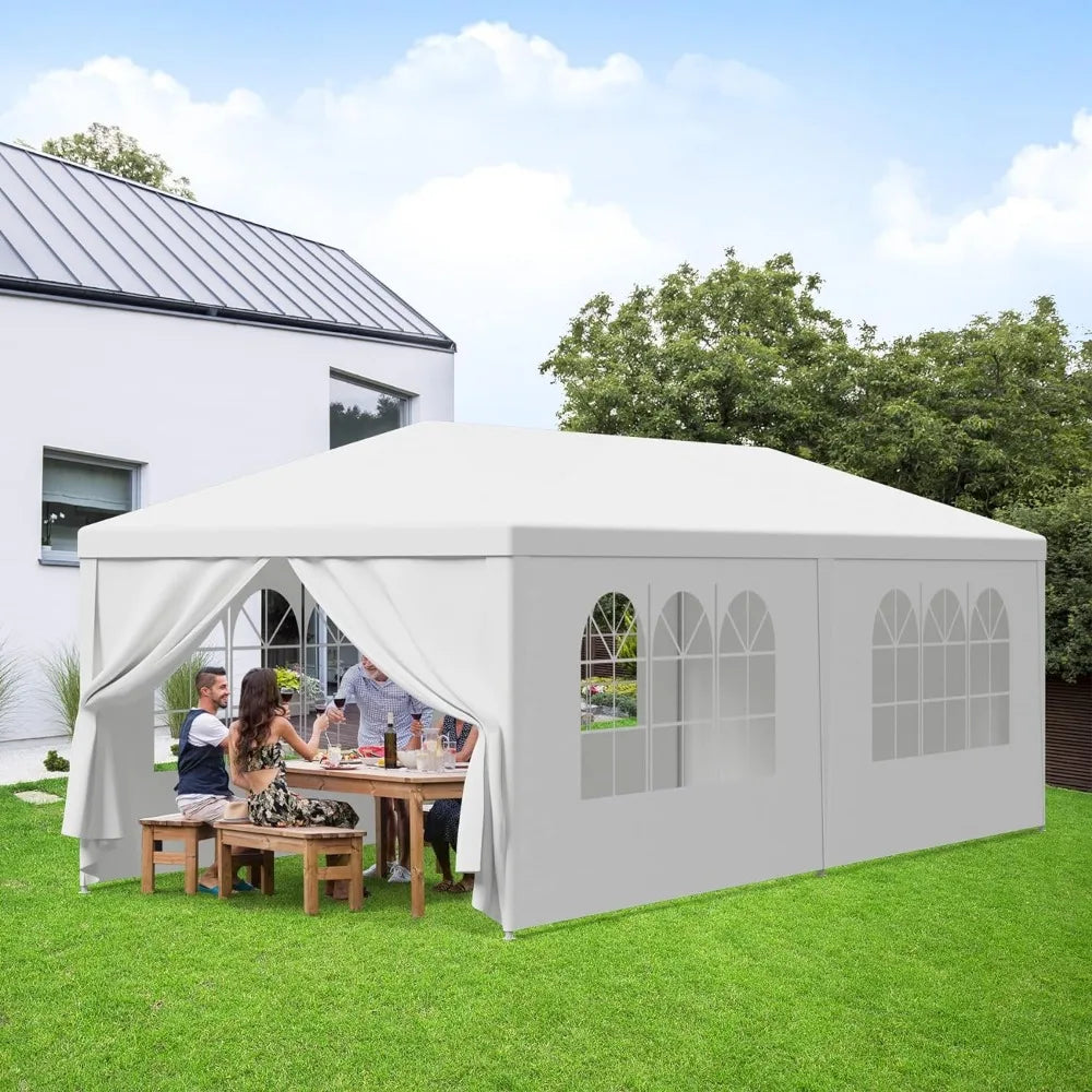 Outdoor Gazebo White Canopy with Sidewalls