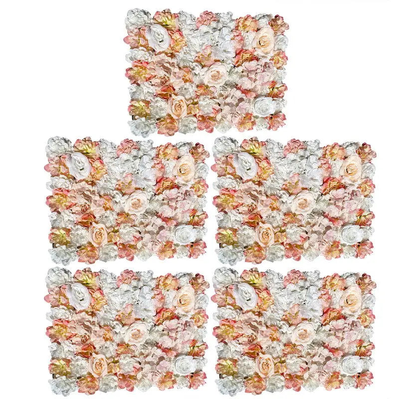 5Pcs Artificial Silk Flower Wall Panel For Wedding Photography Venue