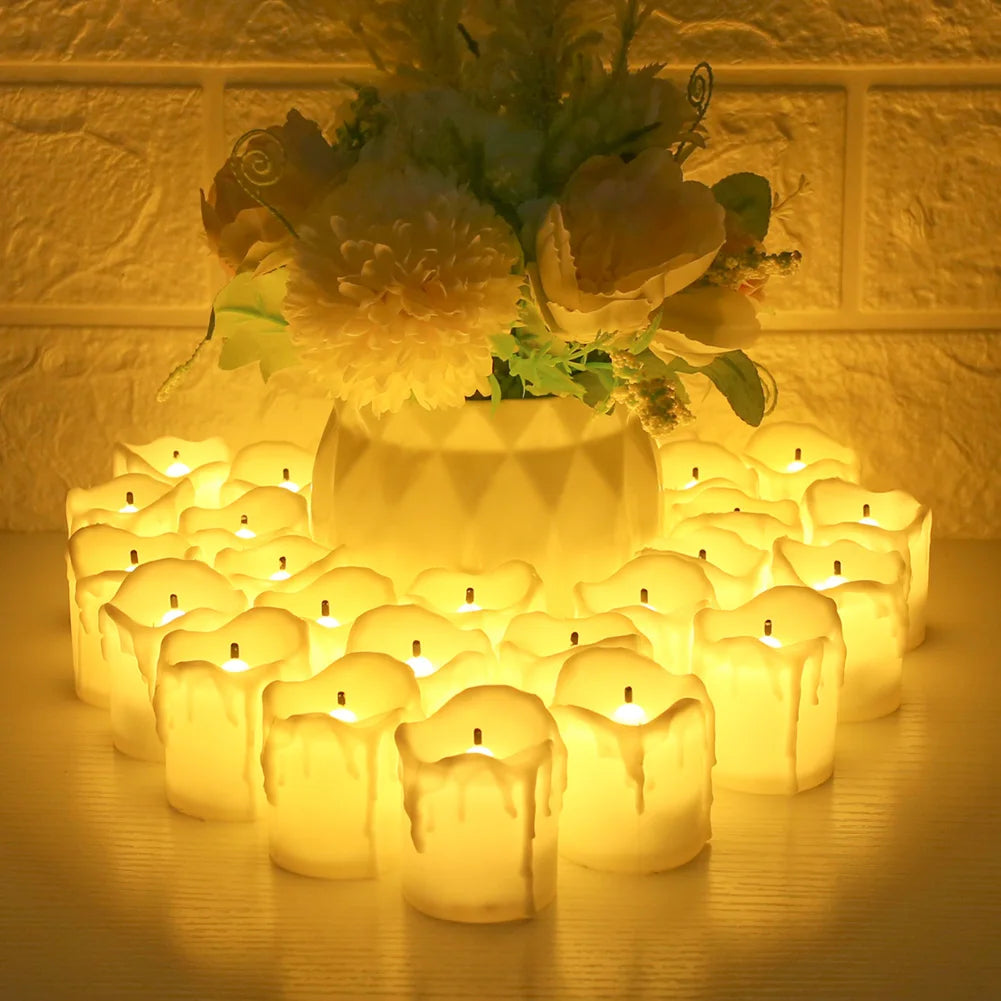 12/24Pcs Flameless LED Candle Battery Operated Flickering Candle