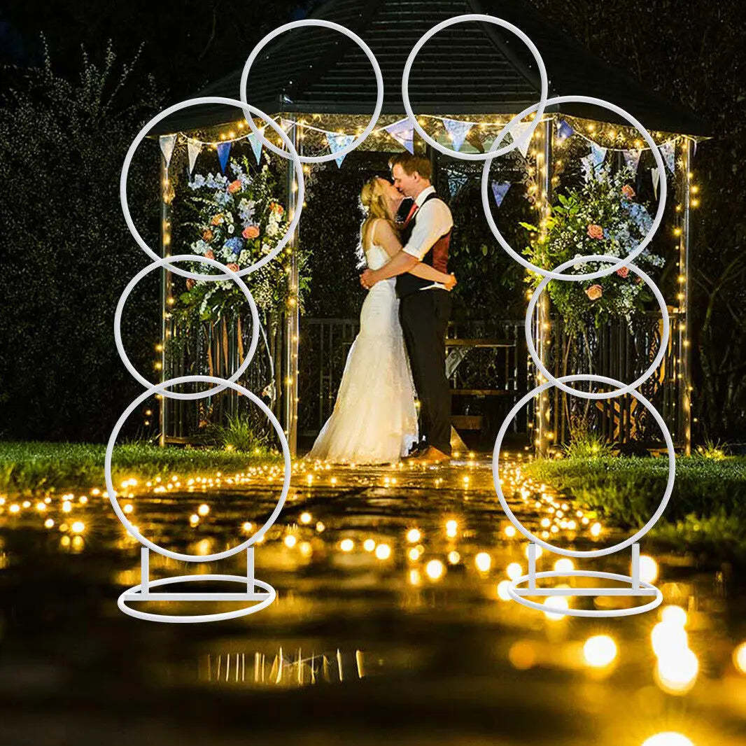 Round Arch White Metal Circle Backdrop Stand