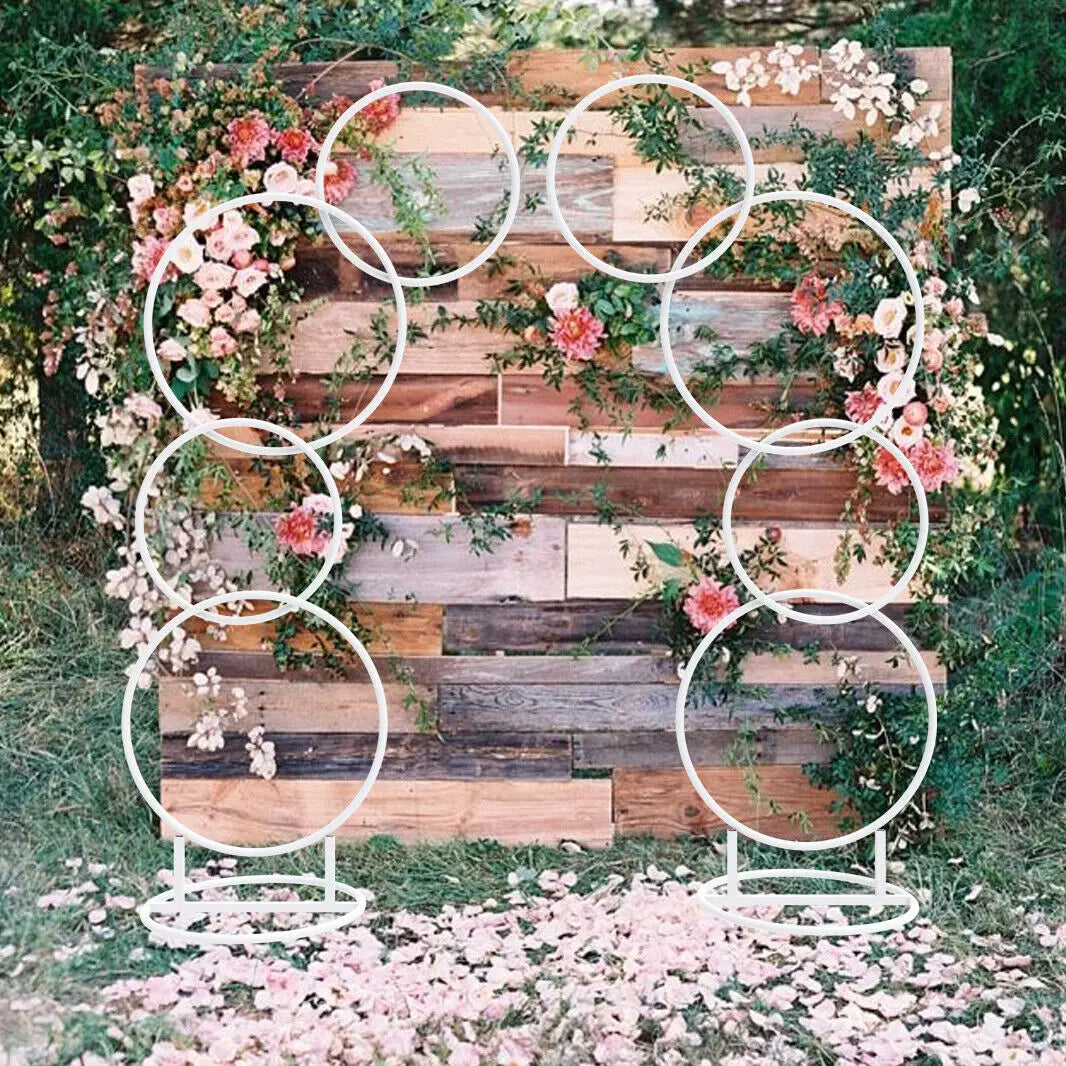 Round Arch White Metal Circle Backdrop Stand