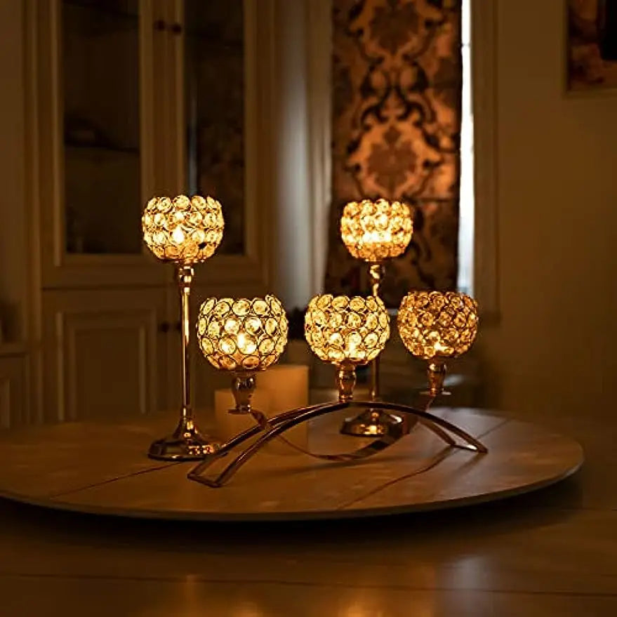 Gold Candle Holders for Table Centerpieces, Tealight