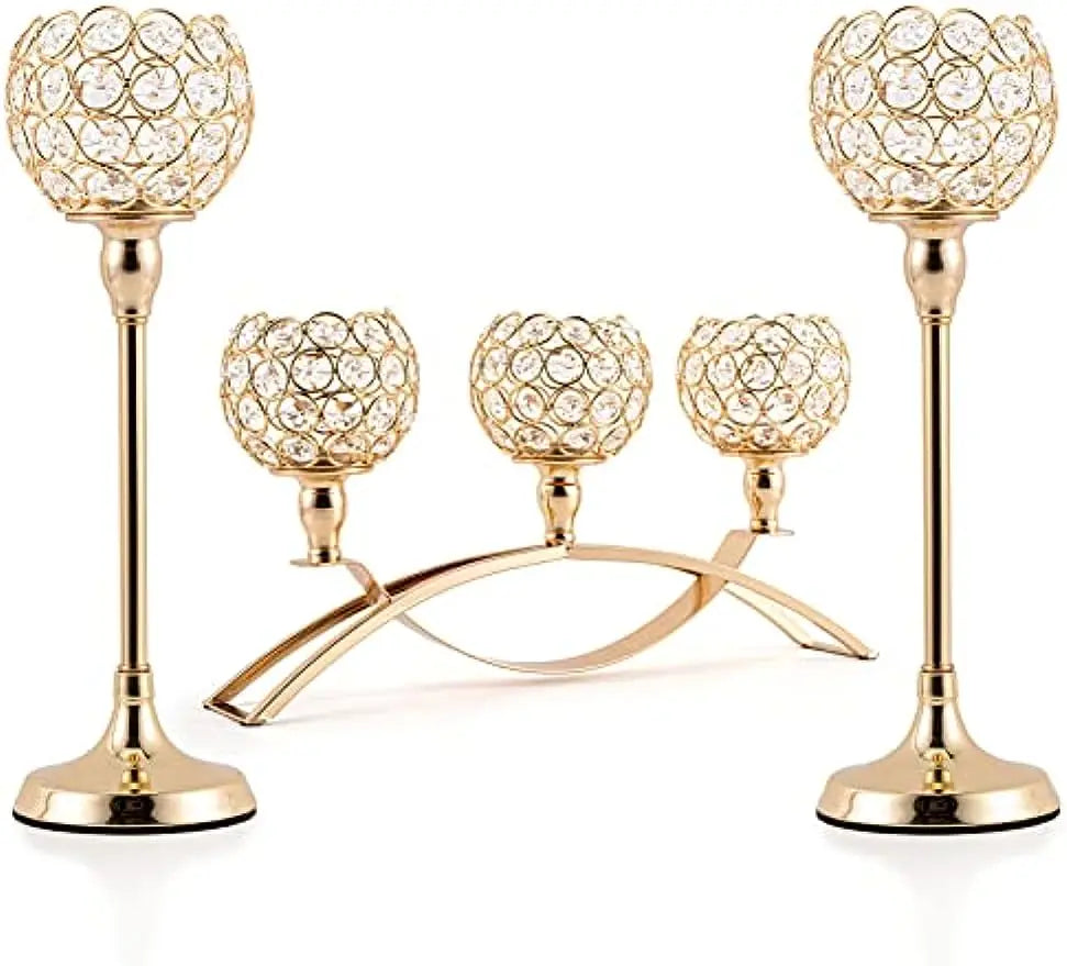 Gold Candle Holders for Table Centerpieces, Tealight